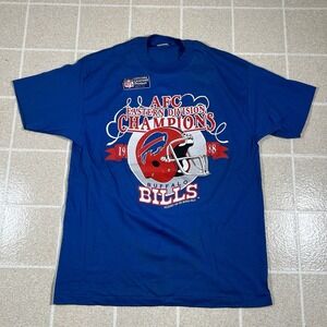 Vintage Trench Buffalo Bills 1988 AFC Championship Tshirt Size XL Football NFL